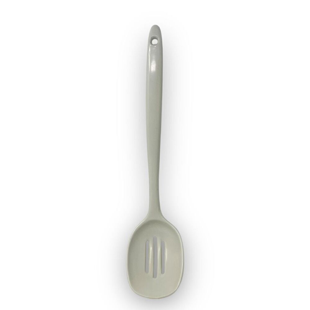Melamine Ware White Slotted Spoon Vintage Kitchen Utensil Made In Taiwan Used